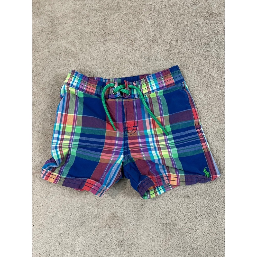 Ralph Lauren Madra Plaid Shorts Toddler size 18months Multicolor 2" Preppy EUC